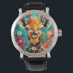 Blommigt Giraffe Porträtt-9319 Armbandsur<br><div class="desc">Blommigt Giraffe Porträtt-9319</div>