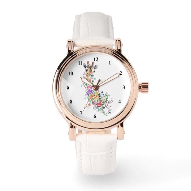 Blommigt Giraffe Watch Armbandsur (Framsida)
