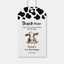 Blommigt Girl Cow Birthday Tack Moo Gift-Märkre