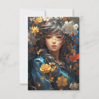 Blommigt Girl Inbjudningar