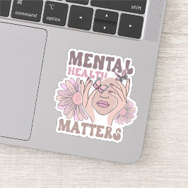Blommigt Girly för medvetandegörande av mentalvård Klistermärken
