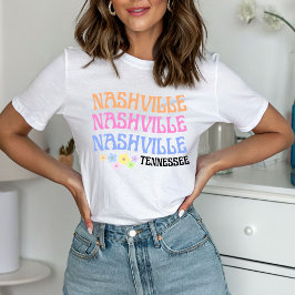 Blommigt Girly Nashville Tennessee T Shirt