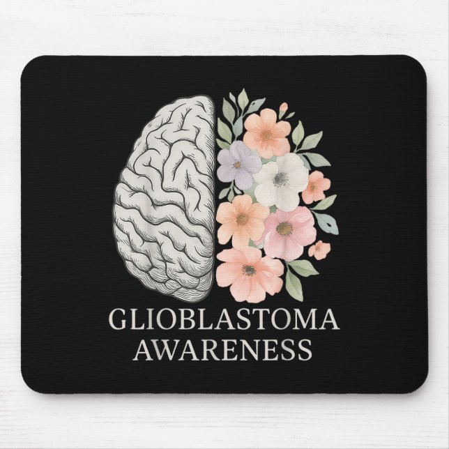 Blommigt Glioblastoma Awareness Month Brain Cancer Musmatta (Framsidan)