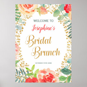 Blommigt & Glitter Brunch Möhippa Poster