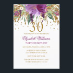 Blommigt Glitter mousserande Ametyst 30års födelse Inbjudningar<br><div class="desc">Mer blommigt födelsedag i Lilla Bayleigh-affären! Vi har använt teckningar från: www.createthecut.com</div>