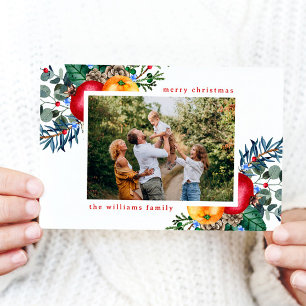 Blommigt God jul Hälsning fotot Julkort