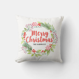 Blommigt God jul Red Berry WAN Kudde