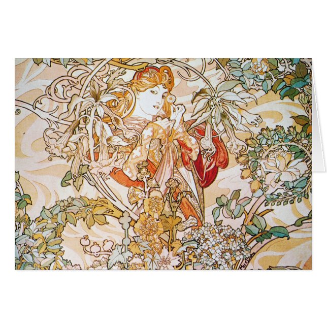 Blommigt Goddess Hälsningskort (Framsidan Horizontal)