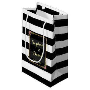 Blommigt Gold Foil Rand Wedding Favor Bag