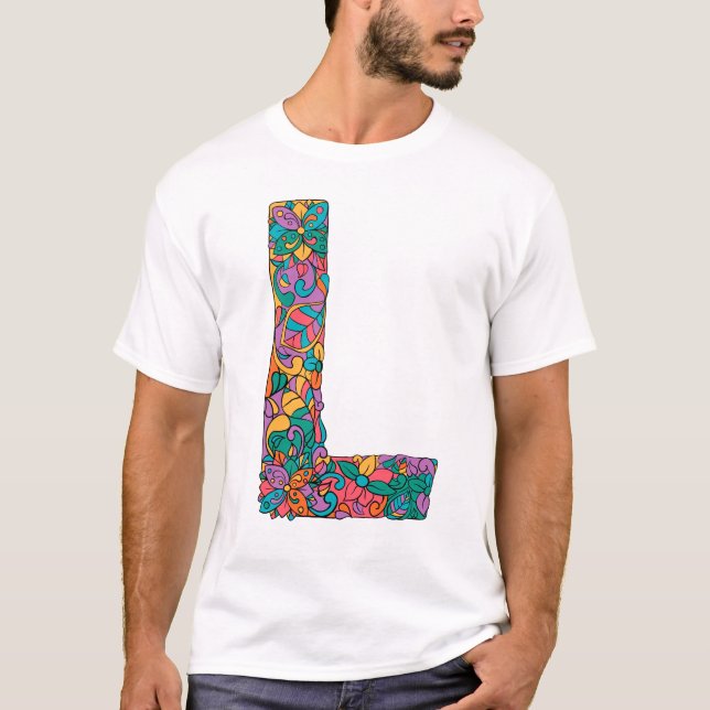 Blommigt golden - brev L T-Shirt (Framsida)