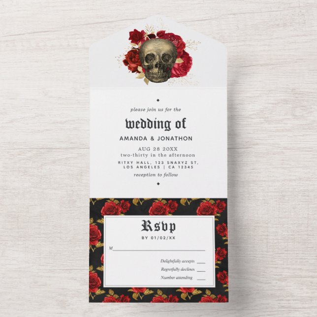 Blommigt Gothic Bröllop (Insida)