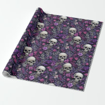 Blommigt Gothic Halloween Wrapping Papper