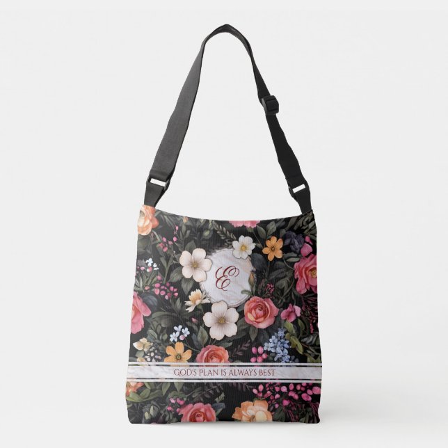 Blommigt Grace Personlig Carryall Crossbody Tote Axelväska (Framsida)