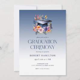 Blommigt Grad Hat Studenten Ceremony-inbjudan Inbjudningar