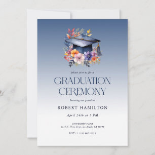 Blommigt Grad Hat Studenten Ceremony-inbjudan Inbjudningar