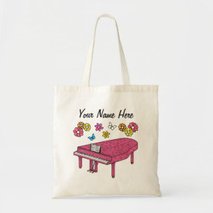 Blommigt Grand Piano Flowers Pianist Musician Anpa Tygkasse