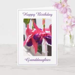 Blommigt Granddotter Birthday Kort