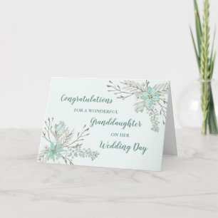 Blommigt Granddotter Bröllopsdag Grattiss Kort