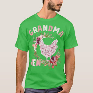Blommigt Grandma Hen Funny Nana Chicken Farmer & L T Shirt