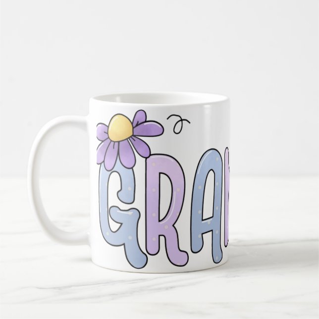 Blommigt Grandma Kaffemugg (Vänster)