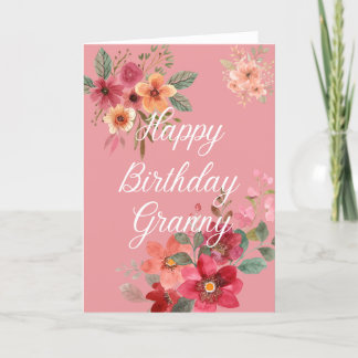Blommigt Granny Birthday Card Tack Kort