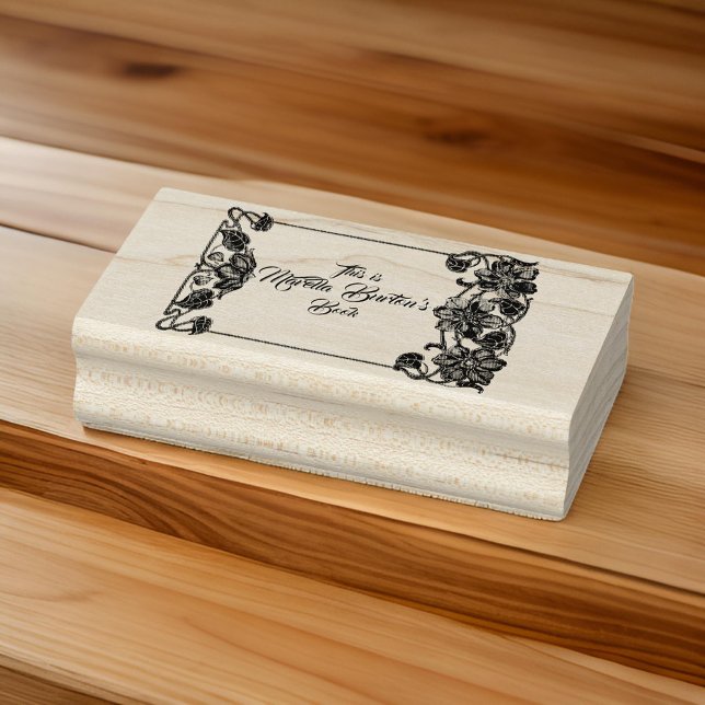 Blommigt Gräns ägarskap Frimärke Stämpel (Skapare uppladdad)