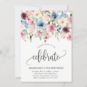 Blommigt Gräns "Celebrate" varje år Inbjudningar