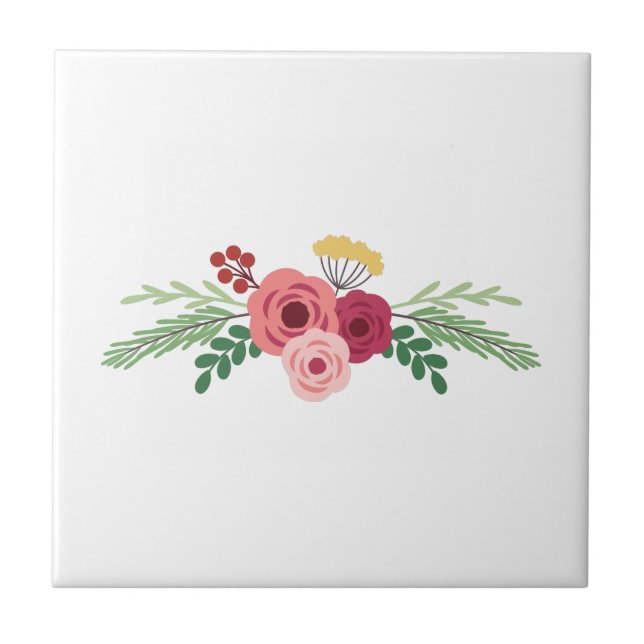 Blommigt Gräns Kakelplatta (Framsidan)