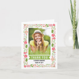 Blommigt gräns, klass 2017 studenten Tack Kort