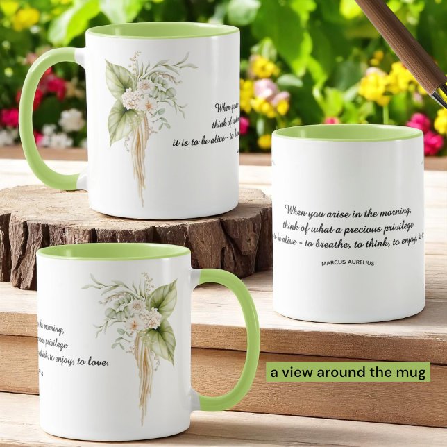 Blommigt Gräns Life-offertmall Mugg (template mug all around view)