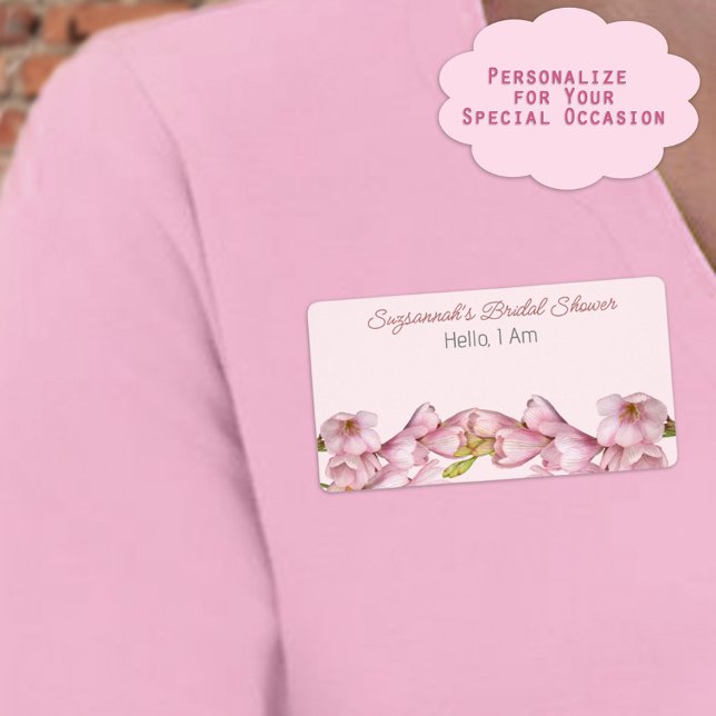 Blommigt Gräns Möhippa Grund etikett Namn bricka Fraktsedel (Custom label name tags ready for your special occasion. Simply write in names as guests arrive. )