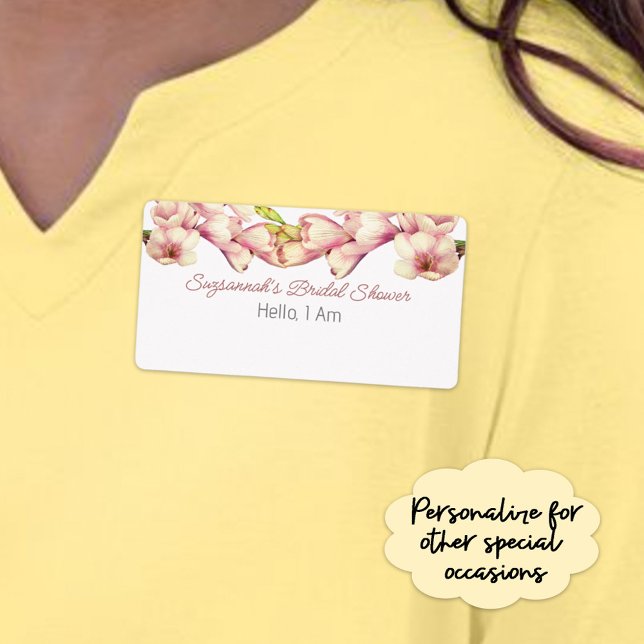Blommigt Gräns Möhippa Papper etikett Namn bricka Fraktsedel (Give a name to your guests with a beautiful floral paper label sticker name tag.)