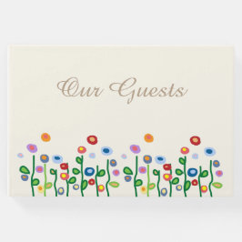 Blommigt gräns på lättkrämsbok gästböcker