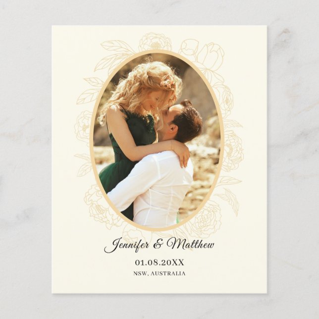 Blommigt Gräns Photo Spara datuminbjudan Flygblad (Framsidan)