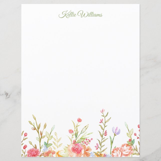 Blommigt Gräns Stationery (Framsida)