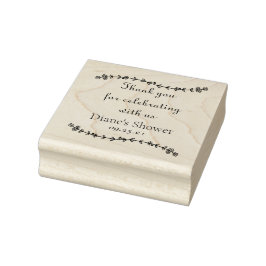 Blommigt Gräns Tack Rubber Frimärke Stämpel