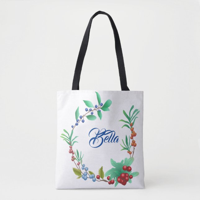 Blommigt gräns tygkasse (Framsida)