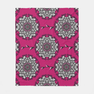 Blommigt Graphics Flowers Rosa Seamless Fleecefilt