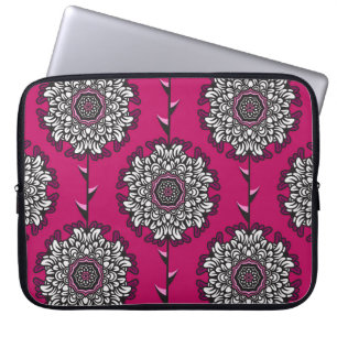 Blommigt Graphics Flowers Rosa Seamless Laptop Fodral