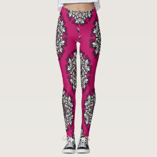 Blommigt Graphics Flowers Rosa Seamless Leggings