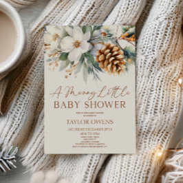 Blommigt Gräs Träd A Merry Little Baby Shower Inbjudningar