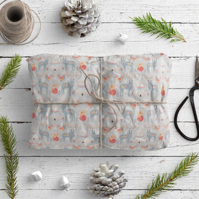 Blommigt Grått för renare Julgran Presentpapper (Skapare uppladdad)