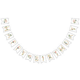 Blommigt Grattis på födelsedagen Bunting Flaggor, Vimplar