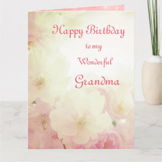 Blommigt Grattis på födelsedagen Grandma Kort