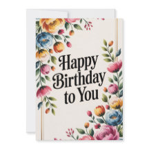 Blommigt Grattis på födelsedagen Hälsning