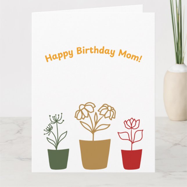 Blommigt Grattis på födelsedagen Mamma-kort Kort (Framsida)