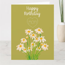 Blommigt Grattis på födelsedagen Mamma-kort Kort