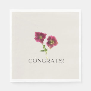 Blommigt, Gratulerart Trendig, Magenta, blomma upp Pappersservett