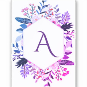 Blommigt greenerus initial Sticker Klistermärken