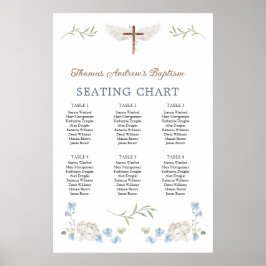 Blommigt Greenery Angel Kor Baptism Sittdiagram fö Poster